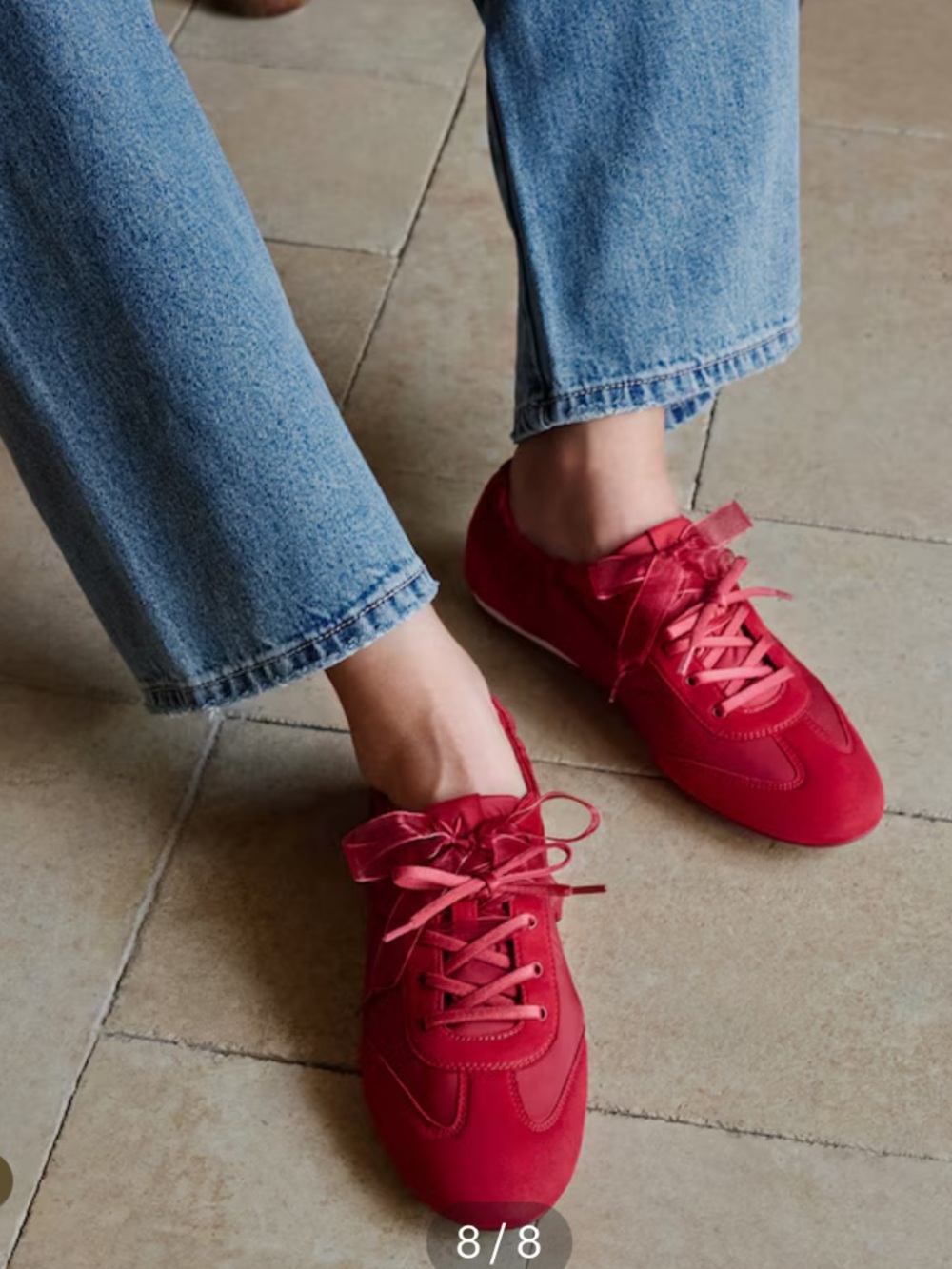 BRAND NEW VIVAIA Jogger Re-Nylon Sneakerina Flats in Red in US 8.5 39.5 EU - Picture 5 of 5